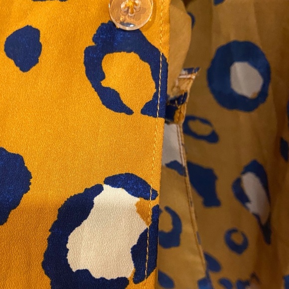 3.1 PHILIP LIM x Target Double Breasted Blazer Orange w/ Blue Leopard Print - Picture 11 of 16